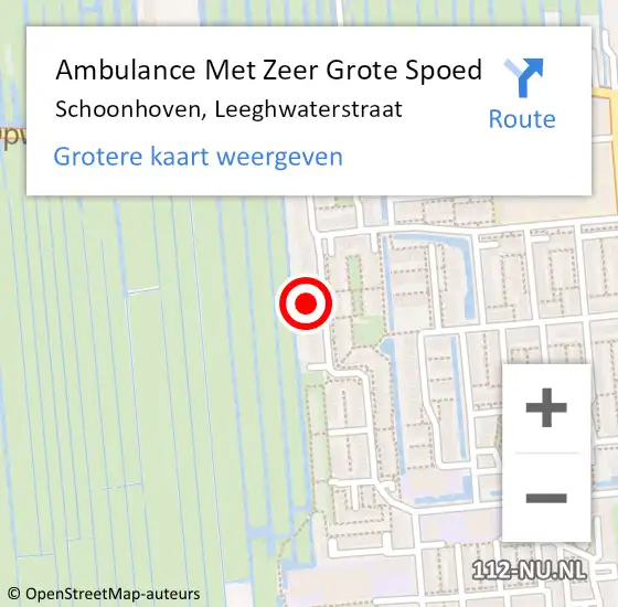 Locatie op kaart van de 112 melding: Ambulance Met Zeer Grote Spoed Naar Schoonhoven, Leeghwaterstraat op 7 mei 2024 23:13