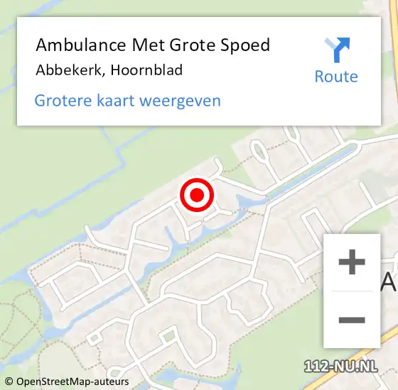 Locatie op kaart van de 112 melding: Ambulance Met Grote Spoed Naar Abbekerk, Hoornblad op 8 mei 2024 03:11
