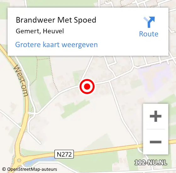 Locatie op kaart van de 112 melding: Brandweer Met Spoed Naar Gemert, Heuvel op 8 mei 2024 03:26