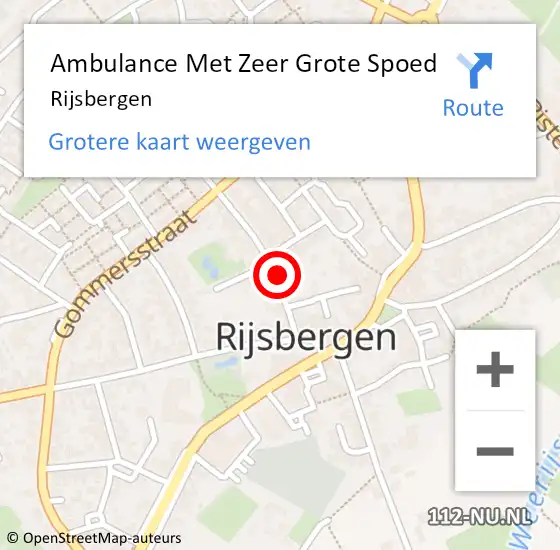 Locatie op kaart van de 112 melding: Ambulance Met Zeer Grote Spoed Naar Rijsbergen op 8 mei 2024 05:01