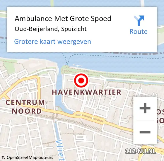 Locatie op kaart van de 112 melding: Ambulance Met Grote Spoed Naar Oud-Beijerland, Spuizicht op 8 mei 2024 05:18