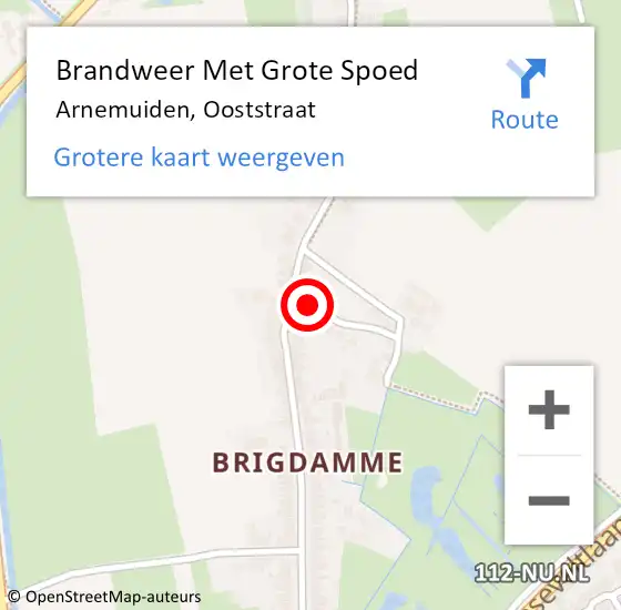 Locatie op kaart van de 112 melding: Brandweer Met Grote Spoed Naar Arnemuiden, Ooststraat op 8 mei 2024 06:18