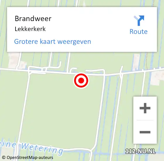 Locatie op kaart van de 112 melding: Brandweer Lekkerkerk op 8 mei 2024 06:42