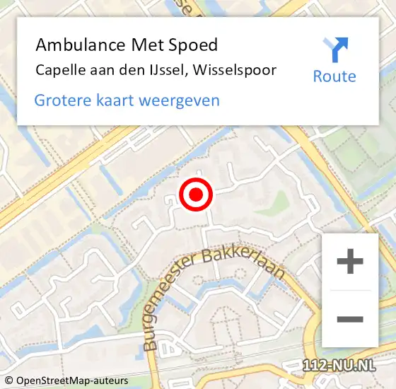Locatie op kaart van de 112 melding: Ambulance Met Spoed Naar Capelle aan den IJssel, Wisselspoor op 8 mei 2024 09:03