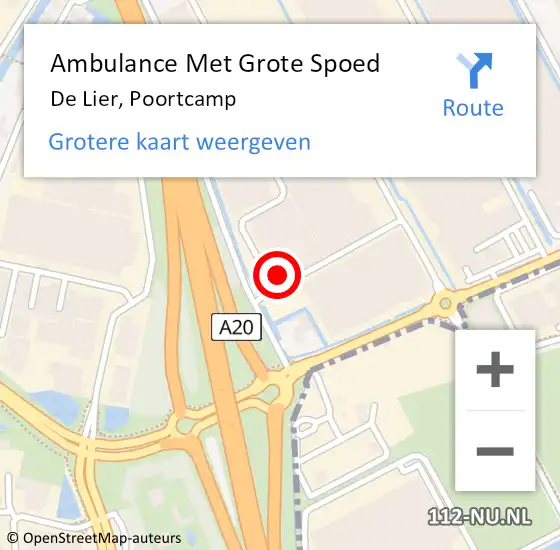 Locatie op kaart van de 112 melding: Ambulance Met Grote Spoed Naar De Lier, Poortcamp op 8 mei 2024 10:15