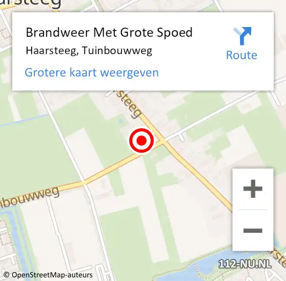 Locatie op kaart van de 112 melding: Brandweer Met Grote Spoed Naar Haarsteeg, Tuinbouwweg op 8 mei 2024 11:04