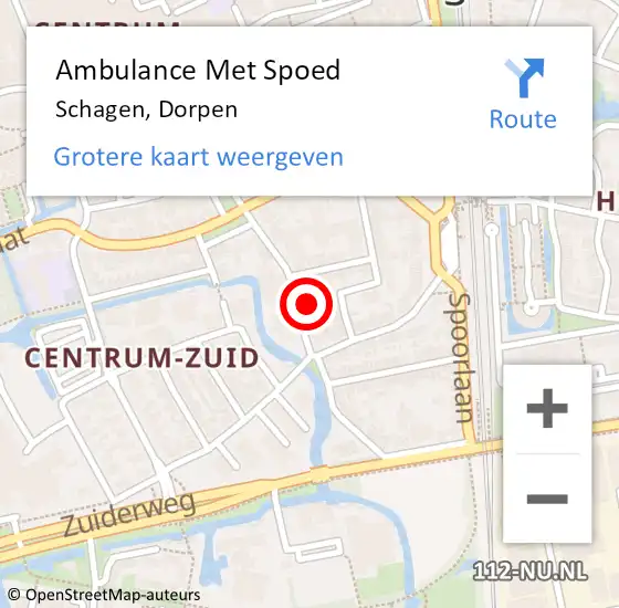 Locatie op kaart van de 112 melding: Ambulance Met Spoed Naar Schagen, Dorpen op 8 mei 2024 11:07