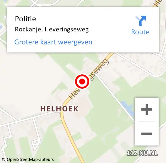 Locatie op kaart van de 112 melding: Politie Rockanje, Heveringseweg op 8 mei 2024 11:49