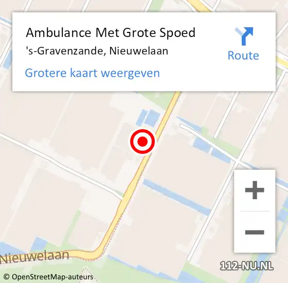 Locatie op kaart van de 112 melding: Ambulance Met Grote Spoed Naar 's-Gravenzande, Nieuwelaan op 8 mei 2024 11:56