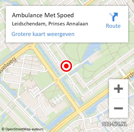 Locatie op kaart van de 112 melding: Ambulance Met Spoed Naar Leidschendam, Prinses Annalaan op 8 mei 2024 12:56