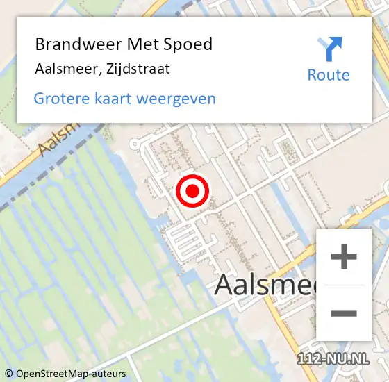 Locatie op kaart van de 112 melding: Brandweer Met Spoed Naar Aalsmeer, Zijdstraat op 8 mei 2024 13:15