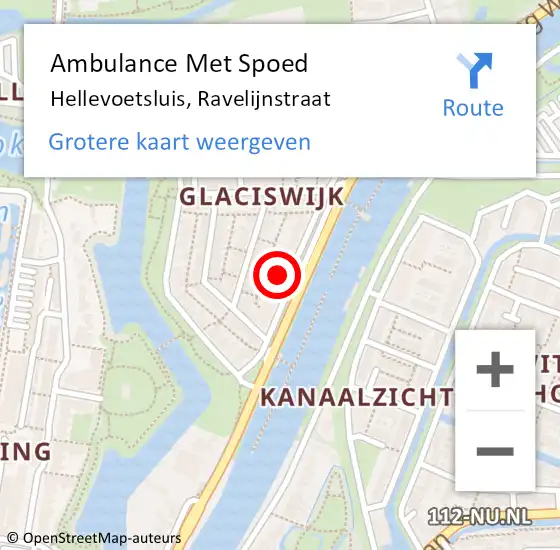 Locatie op kaart van de 112 melding: Ambulance Met Spoed Naar Hellevoetsluis, Ravelijnstraat op 8 mei 2024 13:45