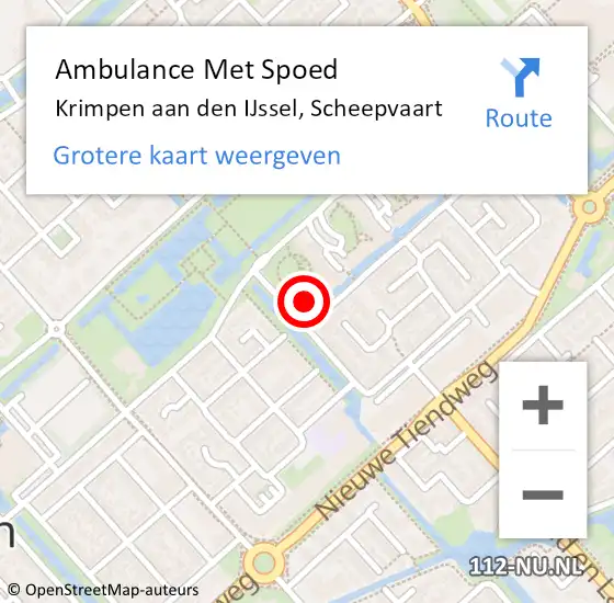 Locatie op kaart van de 112 melding: Ambulance Met Spoed Naar Krimpen aan den IJssel, Scheepvaart op 8 mei 2024 14:28