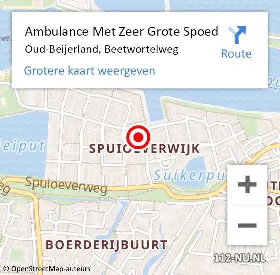 Locatie op kaart van de 112 melding: Ambulance Met Zeer Grote Spoed Naar Oud-Beijerland, Beetwortelweg op 8 mei 2024 15:02
