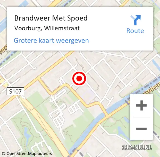 Locatie op kaart van de 112 melding: Brandweer Met Spoed Naar Voorburg, Willemstraat op 8 mei 2024 15:19