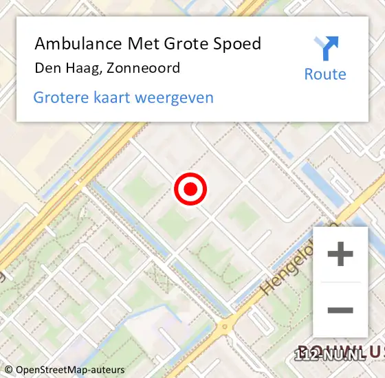 Locatie op kaart van de 112 melding: Ambulance Met Grote Spoed Naar Den Haag, Zonneoord op 8 mei 2024 15:23