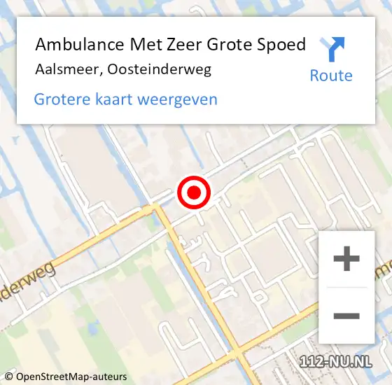 Locatie op kaart van de 112 melding: Ambulance Met Zeer Grote Spoed Naar Aalsmeer, Oosteinderweg op 8 mei 2024 15:36