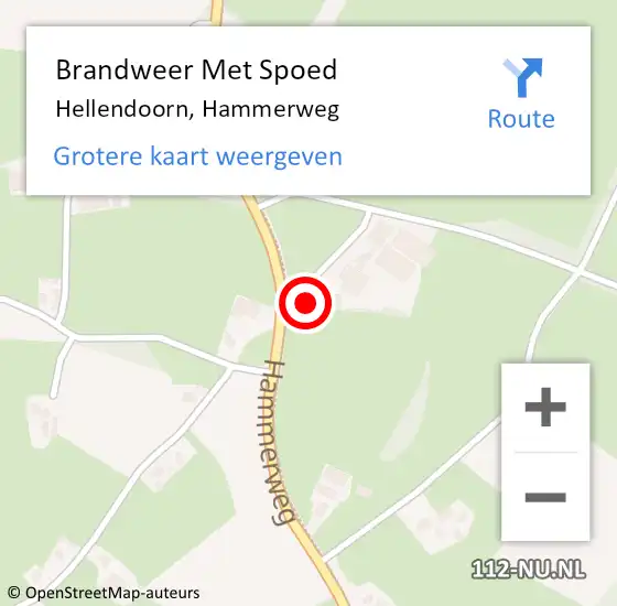 Locatie op kaart van de 112 melding: Brandweer Met Spoed Naar Hellendoorn, Hammerweg op 8 mei 2024 15:37