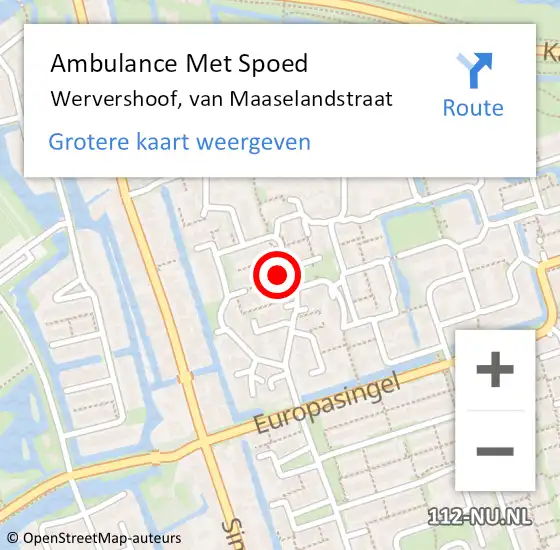 Locatie op kaart van de 112 melding: Ambulance Met Spoed Naar Wervershoof, van Maaselandstraat op 8 mei 2024 15:43