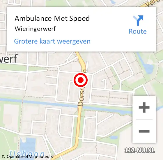 Locatie op kaart van de 112 melding: Ambulance Met Spoed Naar Wieringerwerf op 8 mei 2024 15:44