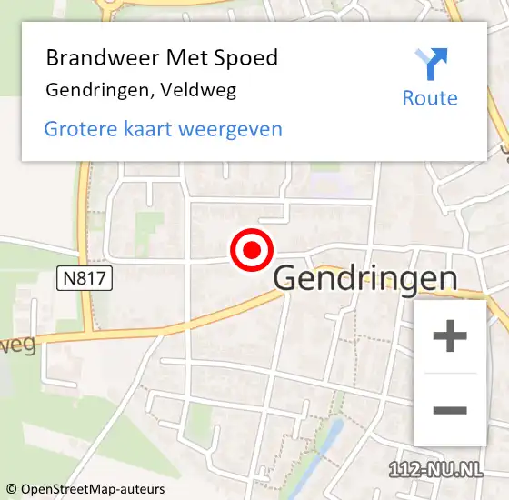 Locatie op kaart van de 112 melding: Brandweer Met Spoed Naar Gendringen, Veldweg op 8 mei 2024 16:01