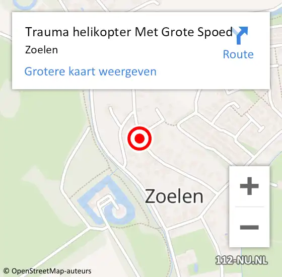 Locatie op kaart van de 112 melding: Trauma helikopter Met Grote Spoed Naar Zoelen op 8 mei 2024 16:07