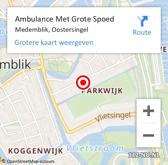 Locatie op kaart van de 112 melding: Ambulance Met Grote Spoed Naar Medemblik, Oostersingel op 8 mei 2024 16:14