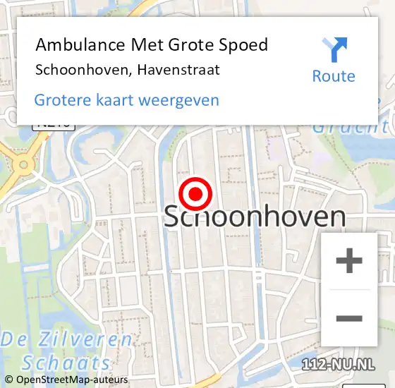 Locatie op kaart van de 112 melding: Ambulance Met Grote Spoed Naar Schoonhoven, Havenstraat op 8 mei 2024 17:04