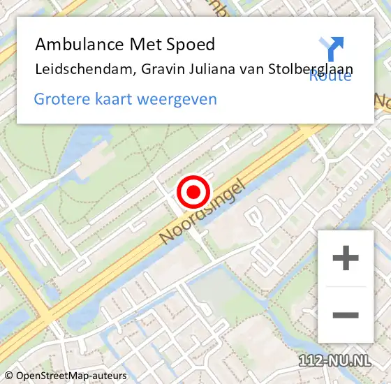 Locatie op kaart van de 112 melding: Ambulance Met Spoed Naar Leidschendam, Gravin Juliana van Stolberglaan op 8 mei 2024 17:10