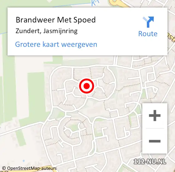 Locatie op kaart van de 112 melding: Brandweer Met Spoed Naar Zundert, Jasmijnring op 8 mei 2024 17:54