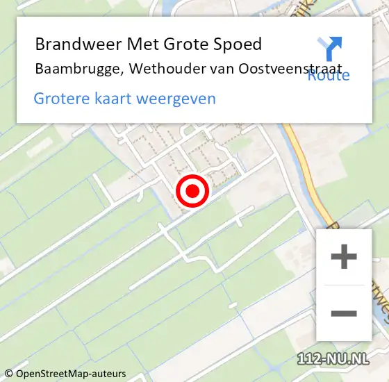 Locatie op kaart van de 112 melding: Brandweer Met Grote Spoed Naar Baambrugge, Wethouder van Oostveenstraat op 8 mei 2024 17:56