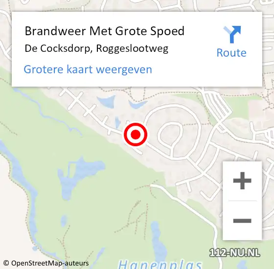 Locatie op kaart van de 112 melding: Brandweer Met Grote Spoed Naar De Cocksdorp, Roggeslootweg op 8 mei 2024 17:59