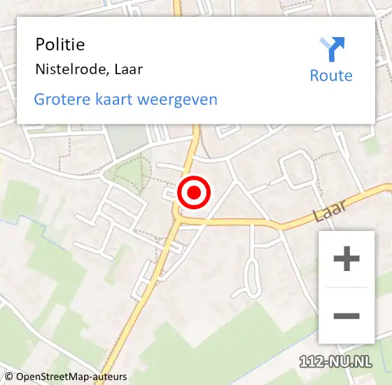 Locatie op kaart van de 112 melding: Politie Nistelrode, Laar op 8 mei 2024 18:43
