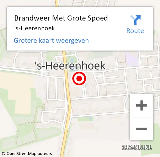 Locatie op kaart van de 112 melding: Brandweer Met Grote Spoed Naar 's-Heerenhoek op 5 oktober 2014 06:04