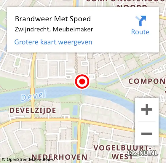 Locatie op kaart van de 112 melding: Brandweer Met Spoed Naar Zwijndrecht, Meubelmaker op 8 mei 2024 19:27