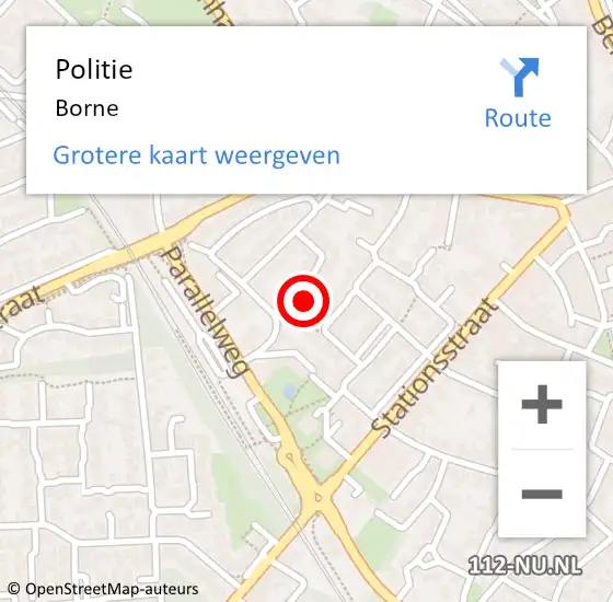 Locatie op kaart van de 112 melding: Politie Borne op 8 mei 2024 19:33