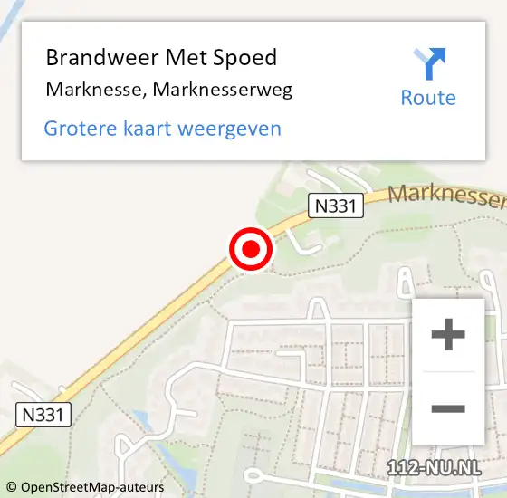 Locatie op kaart van de 112 melding: Brandweer Met Spoed Naar Marknesse, Marknesserweg op 8 mei 2024 19:57