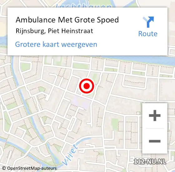 Locatie op kaart van de 112 melding: Ambulance Met Grote Spoed Naar Rijnsburg, Piet Heinstraat op 8 mei 2024 20:15