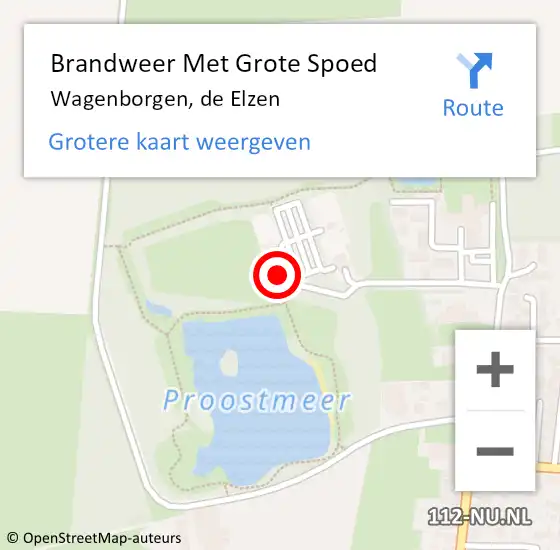 Locatie op kaart van de 112 melding: Brandweer Met Grote Spoed Naar Wagenborgen, de Elzen op 8 mei 2024 20:49