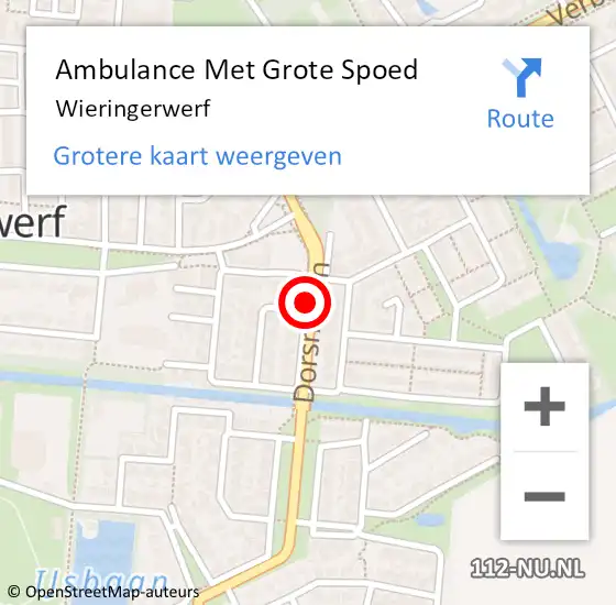 Locatie op kaart van de 112 melding: Ambulance Met Grote Spoed Naar Wieringerwerf op 8 mei 2024 21:18