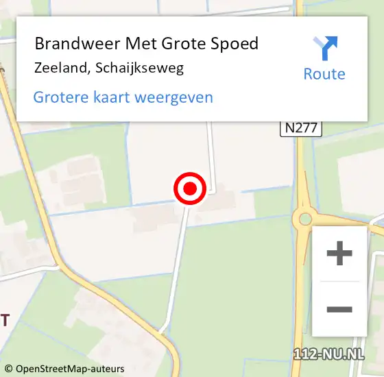 Locatie op kaart van de 112 melding: Brandweer Met Grote Spoed Naar Zeeland, Schaijkseweg op 8 mei 2024 23:48