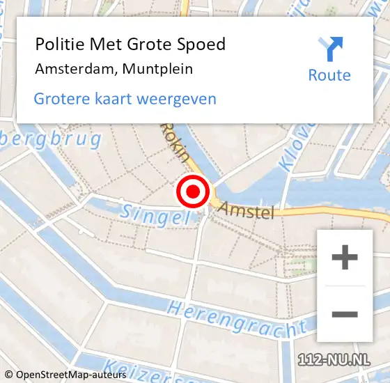 Locatie op kaart van de 112 melding: Politie Met Grote Spoed Naar Amsterdam, Muntplein op 9 mei 2024 00:38