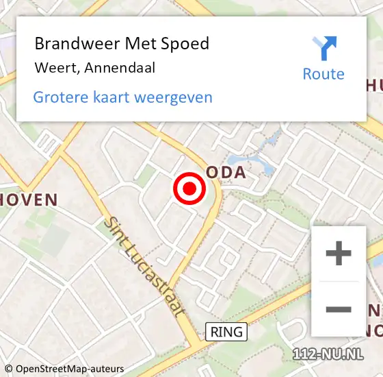 Locatie op kaart van de 112 melding: Brandweer Met Spoed Naar Weert, Annendaal op 9 mei 2024 02:37