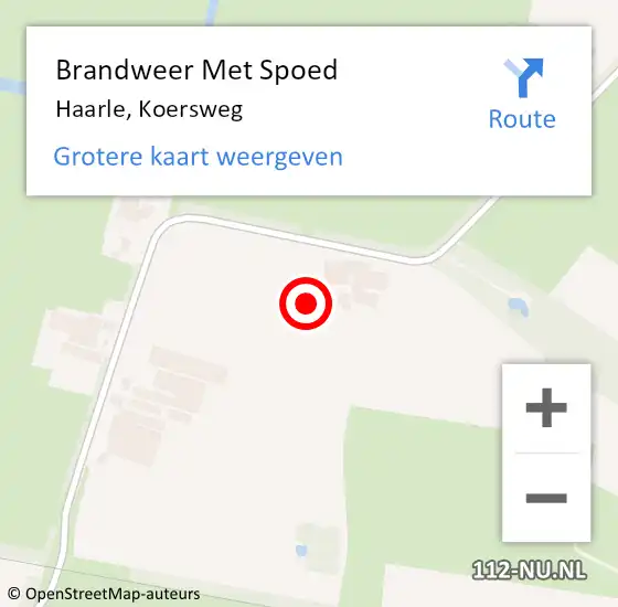 Locatie op kaart van de 112 melding: Brandweer Met Spoed Naar Haarle, Koersweg op 5 oktober 2014 07:32