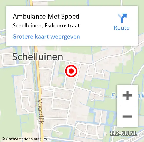 Locatie op kaart van de 112 melding: Ambulance Met Spoed Naar Schelluinen, Esdoornstraat op 9 mei 2024 03:48
