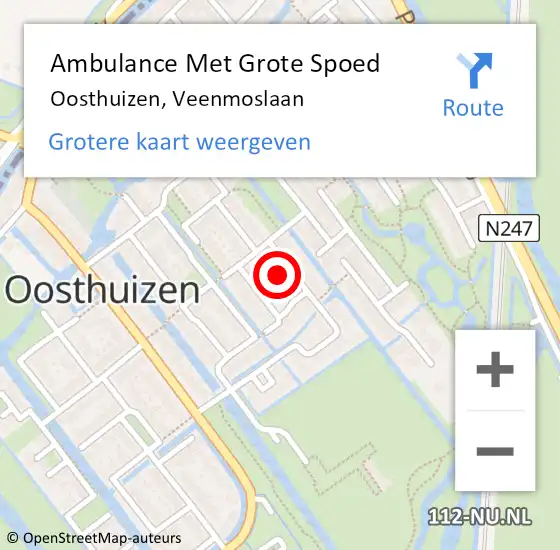 Locatie op kaart van de 112 melding: Ambulance Met Grote Spoed Naar Oosthuizen, Veenmoslaan op 9 mei 2024 05:51