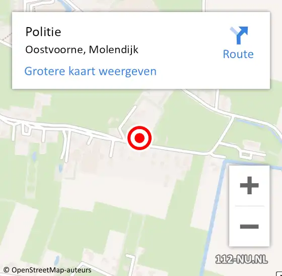 Locatie op kaart van de 112 melding: Politie Oostvoorne, Molendijk op 9 mei 2024 07:52