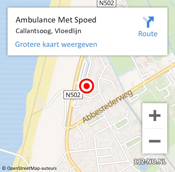 Locatie op kaart van de 112 melding: Ambulance Met Spoed Naar Callantsoog, Vloedlijn op 9 mei 2024 09:14