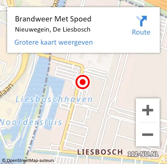 Locatie op kaart van de 112 melding: Brandweer Met Spoed Naar Nieuwegein, De Liesbosch op 9 mei 2024 09:22