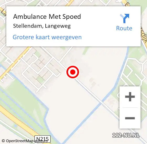 Locatie op kaart van de 112 melding: Ambulance Met Spoed Naar Stellendam, Langeweg op 9 mei 2024 09:40